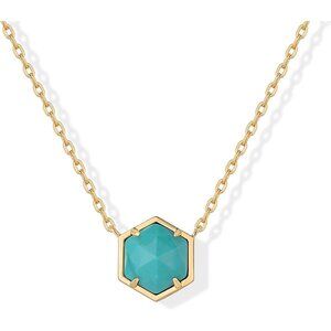 14K Gold Plated Gemstone Pendant Necklace | Dainty Chain Necklaces for Women | A